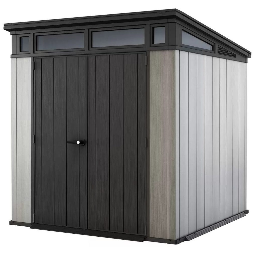 Keter 7’x 7′ Artisan Heavy Duty Plastic Pent Shed – Grey → ShedMaster ...