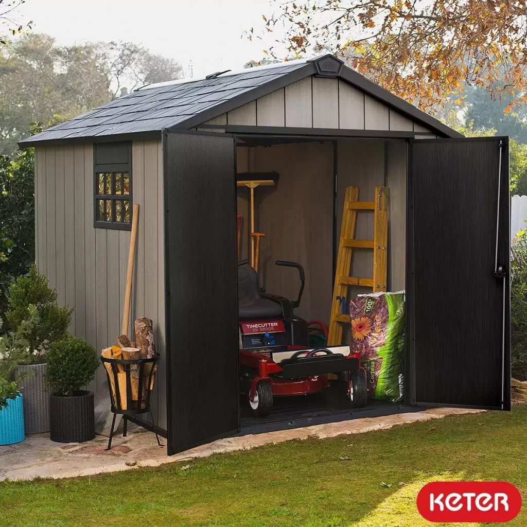 Keter 7.5′ x 9′ Oakland Heavy Duty Plastic Shed Grey → ShedMaster UK