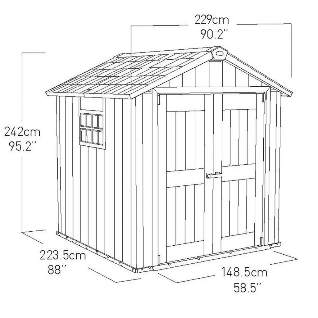 Keter 7.5′ x 7′ Oakland Heavy Duty Plastic Shed Grey → ShedMaster UK