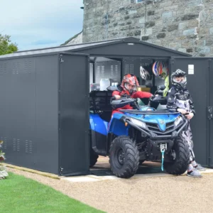 Asgard 7'x14'5 Gladiator Heavy Duty Metal Quad Bike & ATV Storage Garage - with 5 Point Locking System