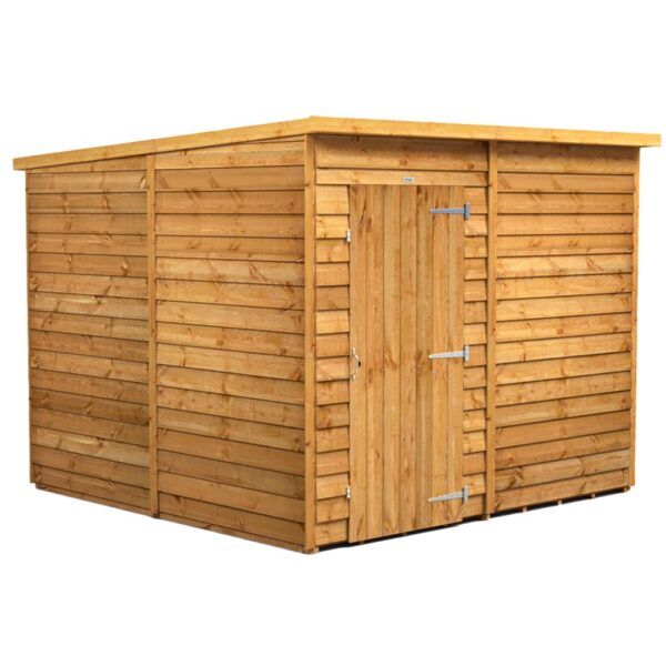 Power 8'x8' Overlap Timber Pent Shed (window or windowless) (single or double door) - Image 9