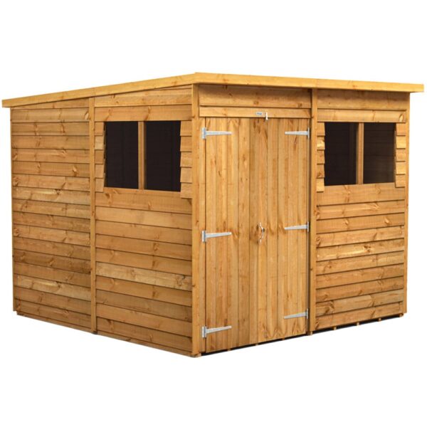 Power 8'x8' Overlap Timber Pent Shed (window or windowless) (single or double door) - Image 10