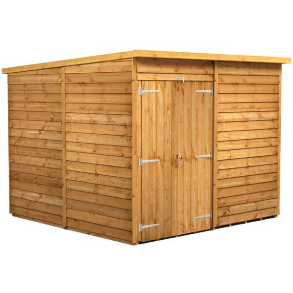 Power 8'x8' Overlap Timber Pent Shed (window or windowless) (single or double door) - Image 11
