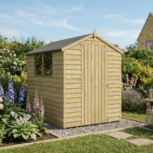 Mercia 7x5 Green Dipped Treatment Overlap Apex Timber Shed
