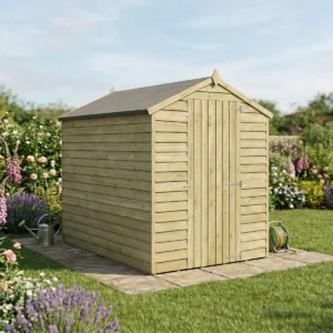Mercia 7x5 Overlap Apex Green Dipped Treatment  Timber Shed - Windowless