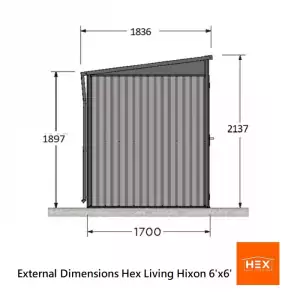 Hex Living Hixon 6’x6′ Heavy Duty Metal Storage Shed
