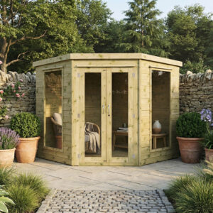 Mercia 7'x 7' Premium Green Dipped Treatment Corner Summerhouse