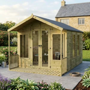 Mercia 12'x 8' Premium Green Dipped Treatment Wessex Traditional Summerhouse  (Expected into warehouse 22/05/2026)