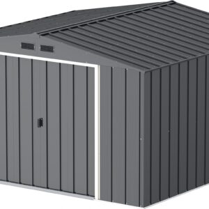 Sapphire 10x10 Metal Apex Garden Shed  -Grey