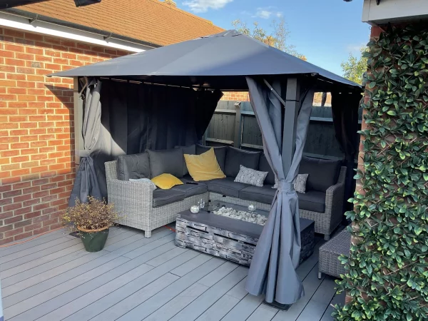 Glendale Highfield 3mx3m Metal Garden Gazebo - Grey