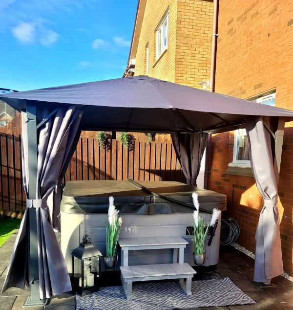 Glendale Highfield 3mx3m Metal Garden Gazebo - Grey