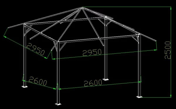 Glendale Highfield 3mx3m Metal Garden Gazebo - Grey