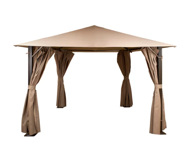 Glendale Venice 3mx3m Metal Garden Gazebo - Mocha