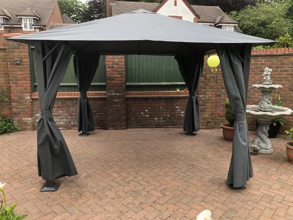 Glendale Highfield 3mx3m Metal Garden Gazebo - Grey