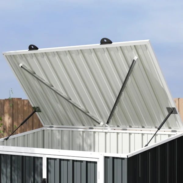 OutSunny 5x3 Double Metal Bin Store - Grey. - Image 7