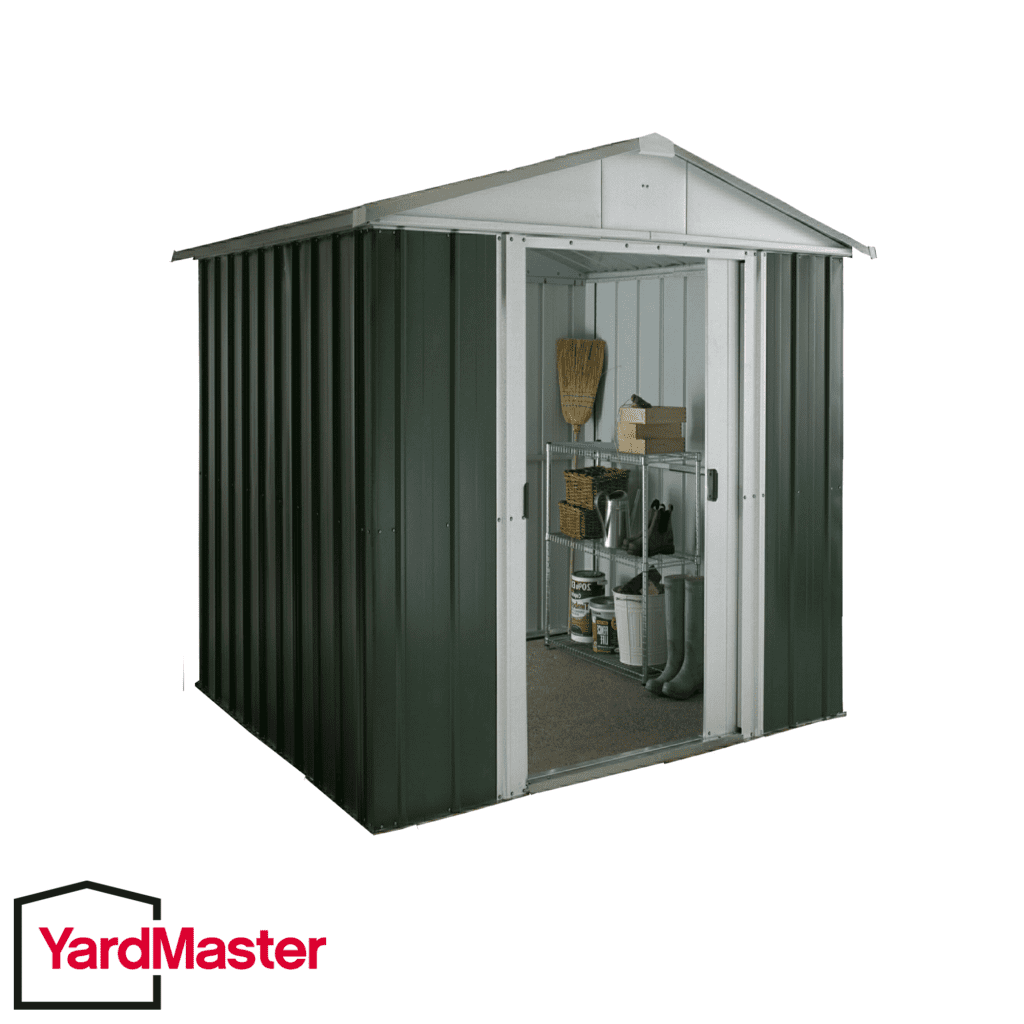 Yardmaster 6′ x 6′ Apex Metal Shed Emerald → ShedMaster UK Garden Sheds Garden Buildings