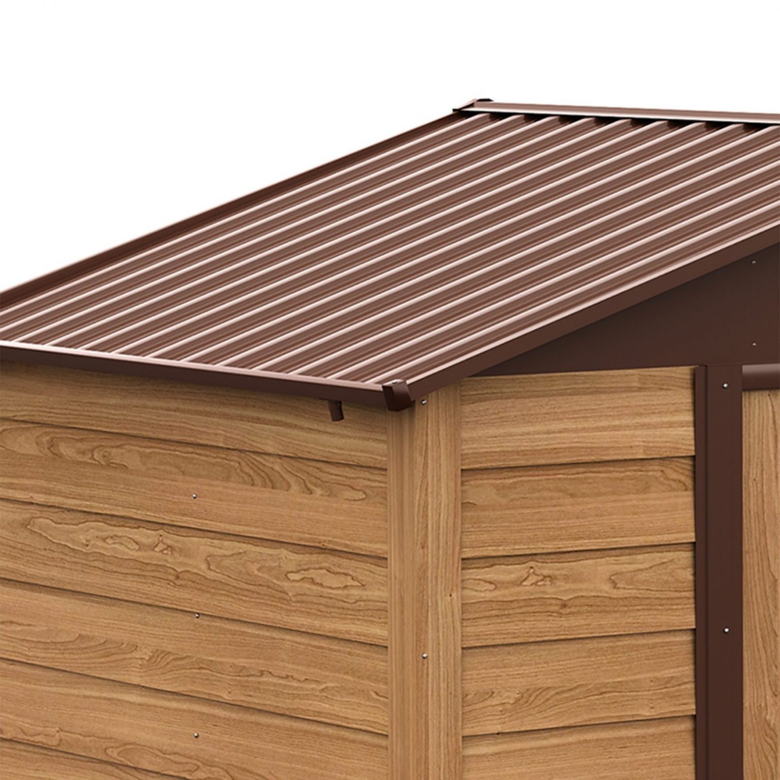 Outsunny 8ft x 6ft Metal Garden Shed Wood Effect → ShedMaster UK