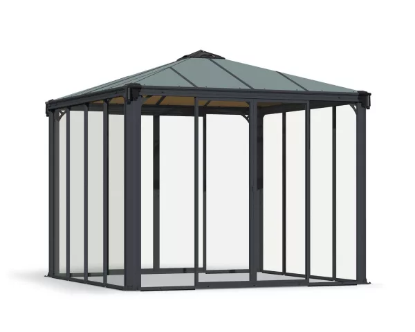 Palram - Ledro 10'x 10' 3000 Metal Enclosed Garden Gazebo