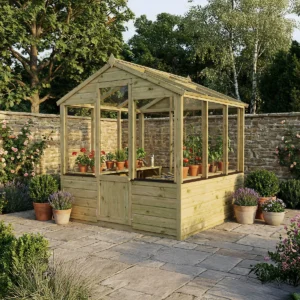 Mercia 6'x6' Green Dipped Treatment Traditional Timber Greenhouse