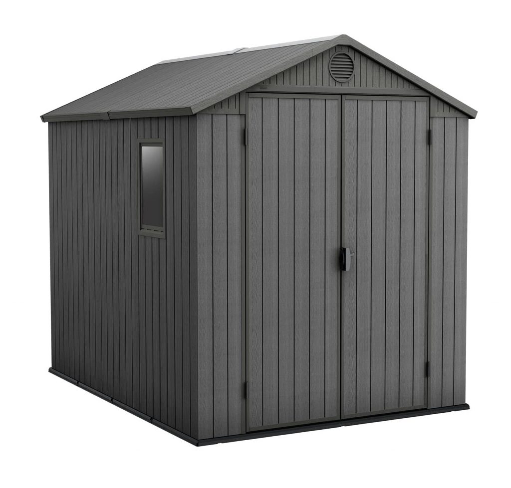 Keter 6’x8′ Darwin Heavy Duty Plastic Garden Shed – Grey → Shedmaster 