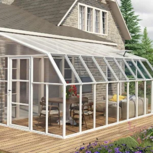 Palram 8x18 Sunroom Lean To Greenhouse - White (Hybrid Glazing)