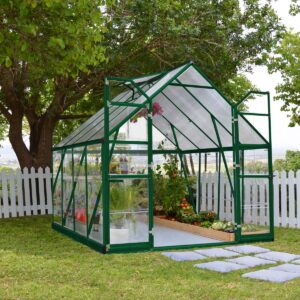 Palram 8x8 Balance Greenhouse - Green (Hybrid Glazing)