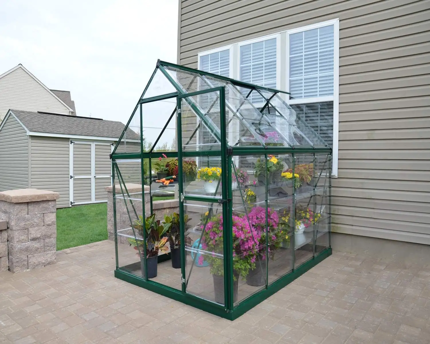 Palram 6x8 Harmony Greenhouse - Green (Clear Glazing)