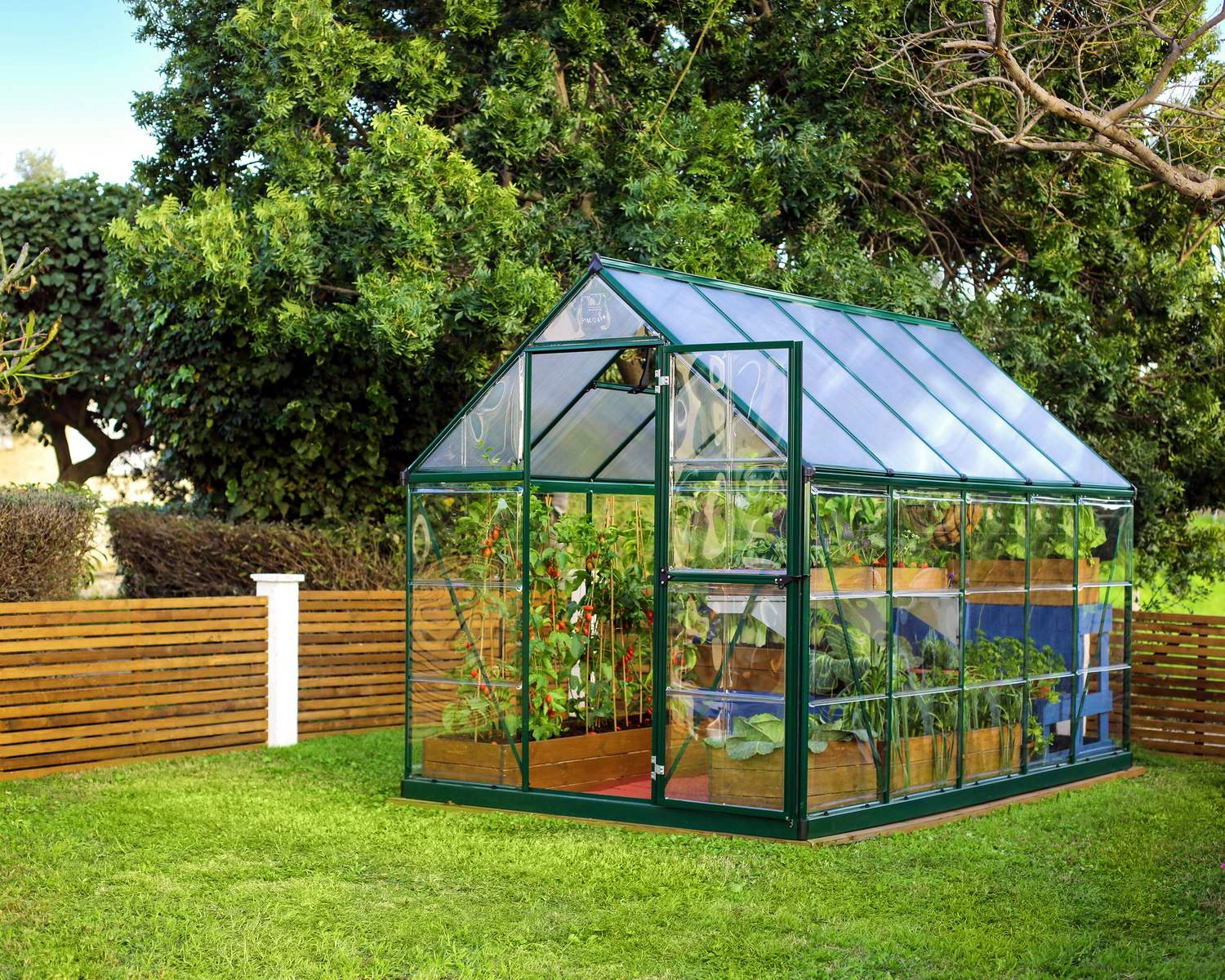 Palram 6x10 Hybrid Greenhouse - Green (Hybrid Glazing) - Image 12