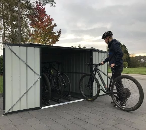 Globel 6’x 6′ Metal Bicycle Storage Box – Anthracite Grey