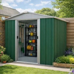 Yardmaster 8' x 7' Apex Metal Shed - Emerald