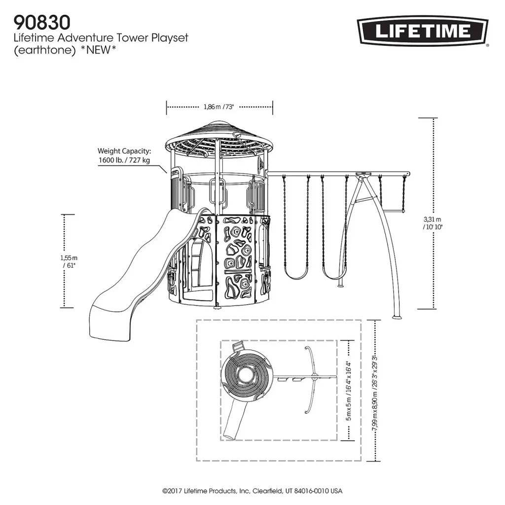 Lifetime adventure tower clearance playset