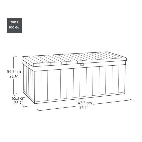 Keter Darwin 380L Plastic Storage Box - New Look Brown - Image 4