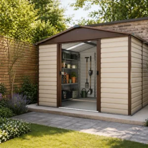 Yardmaster 10' x 8' Shiplap Apex Metal Shed - Brown