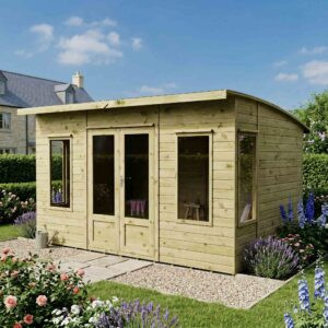 Mercia 12'x 8' Premium Green Dipped Treatment Helios Traditional Summerhouse - Curved Roof