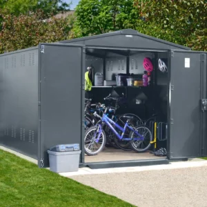 Asgard 7'x14' Heavy Duty Bike Storage Metal Shed – with 5 Point Locking System