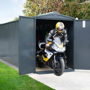 Asgard 5'x18' Motorcycle Storage Shed – with 5 Point Locking System