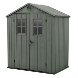 Keter 6'x4' Darwin Heavy Duty Plastic Garden Shed Double Door-  Green