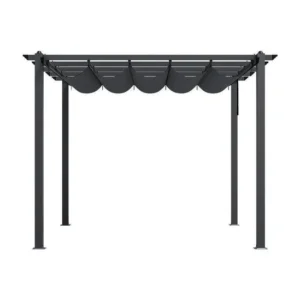 Living and Home 10x10 Metal Aluminium Pergola - Dark Grey