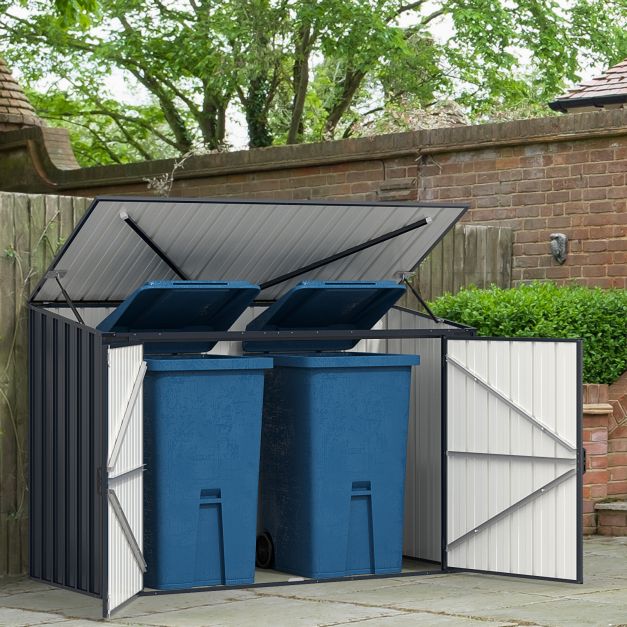 Pro-Tect 6'x 3' Double Metal Wheelie Bin Storage Unit / Bicycle Unit - Image 3
