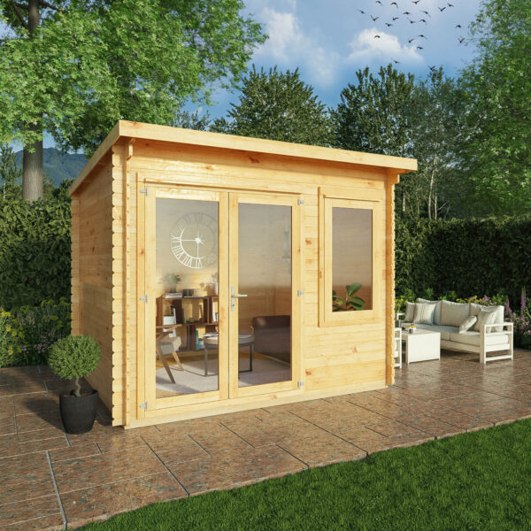 Mercia 10'x11' Elite Pent Log Cabin - 28mm