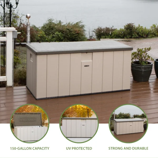 Lifetime 568 Litre Outdoor Storage Deck Box - Desert Sand (expected arrival into warehouse 08/01/2025) - Image 13