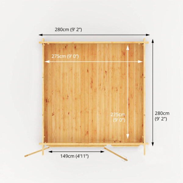 Mercia 10'x11' Elite Pent Log Cabin - 28mm - Image 12