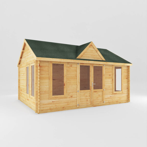 Mercia 18'x14' Clock Tower Log Cabin - 44mm