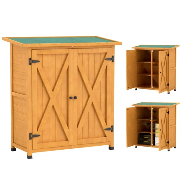 Outsunny 4' x 2' Compact Wooden Storage Unit - Image 10