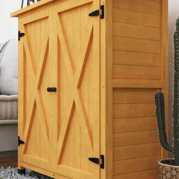 Outsunny 4' x 2' Compact Wooden Storage Unit - Image 11