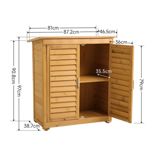 Living and Home 3'x1.5' Outdoor Solid Wood Utility Storage Cabinet - Image 2