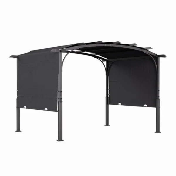 Living and Home 12x9 Metal Curved Outdoor Pergola- Dark Grey - Image 3