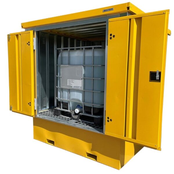 Solhma 6'x6' KDC+ IBC Heavy Duty Metal Chemical Storage Container - Galvanised/Yellow - Image 5