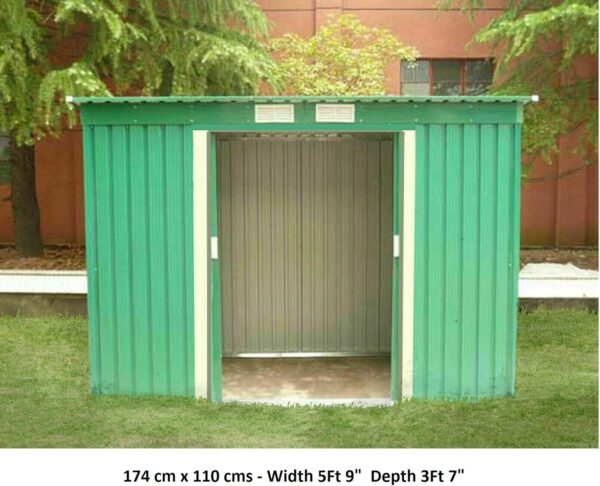 Pro-Tect Pro 6'x4' Metal Pent Shed with Foundation Grid - Green - Image 3