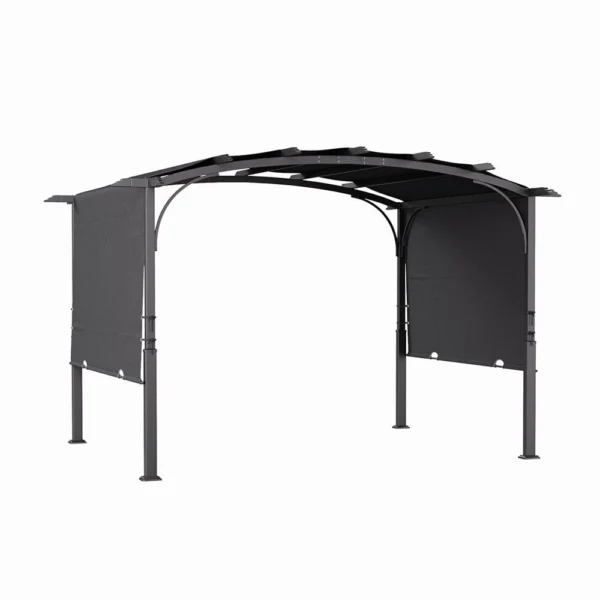 Living and Home 12x9 Metal Curved Outdoor Pergola- Dark Grey - Image 5